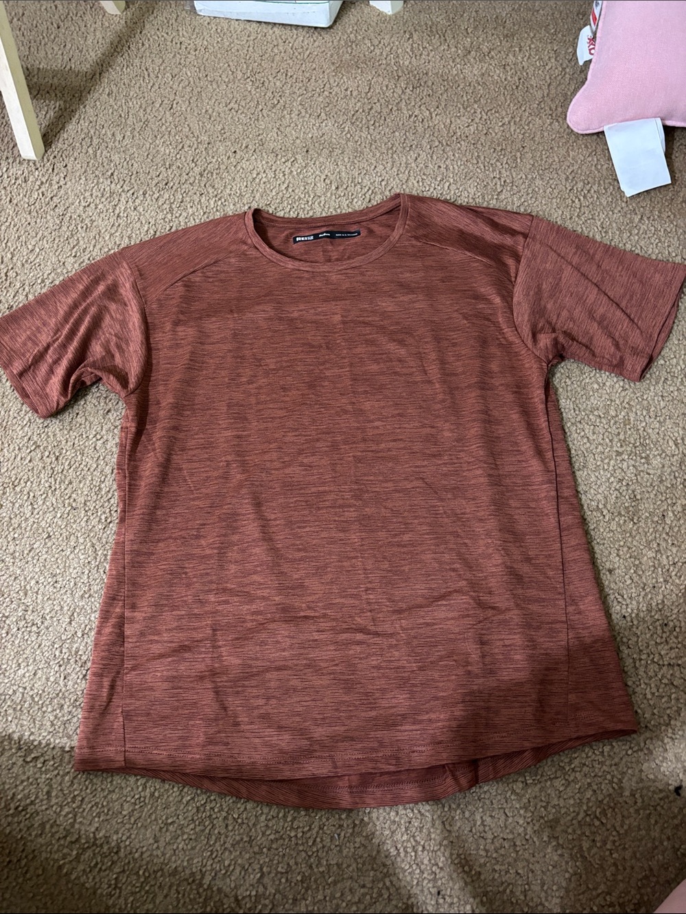Crew Neck Short Sleeve Shirt - Rust